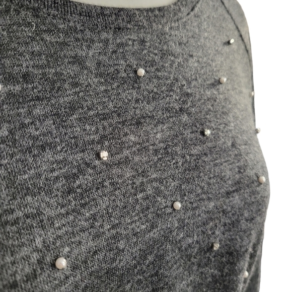 LOFT Embellished Knit Dress with Gathered Waist - Picture 5 of 9